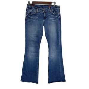 Blue 2 Y2K Vintage Made in California USA Flare Jeans Distressed Women’s Size 30